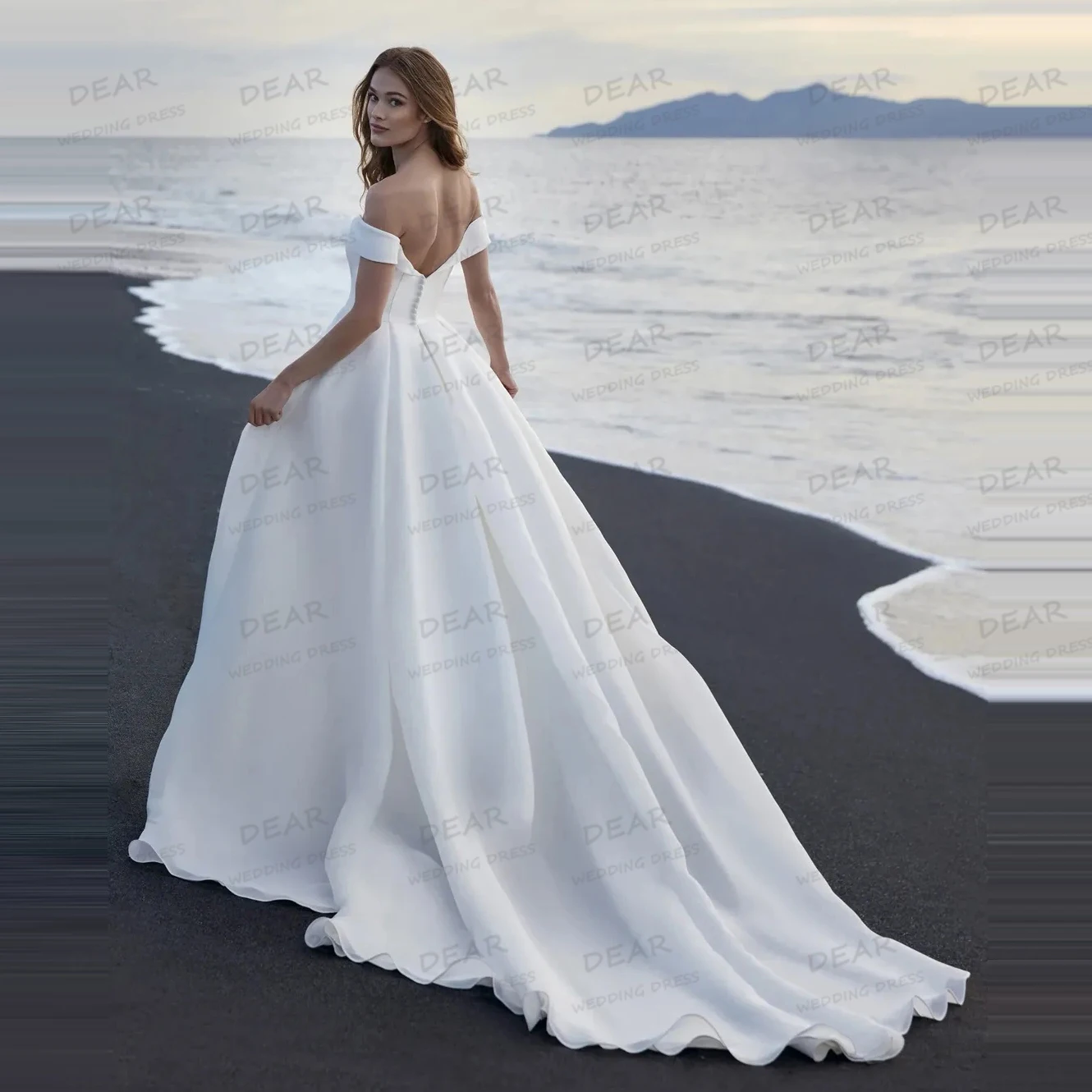 Einfache Satin-formale Brautkleider für Damen, A-Linie, ärmellos, schulterfrei, rückenfrei, Brautkleider 2022, Vestido De Novia, individuell gestaltet