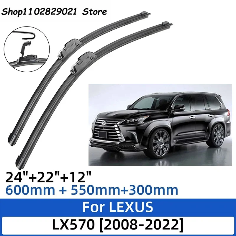 

2PCS For LEXUS LX570 2008-2022 24"+22" Front Rear Wiper Blades Windshield Windscreen Window Cutter Accessories 2008 2009