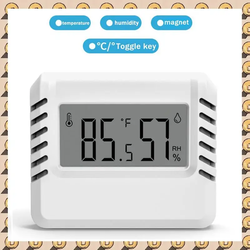 A003 Ультратонкий термометр-гигрометр с цифровым дисплеем, электронный измеритель температуры и влажности с кронштейном, черный