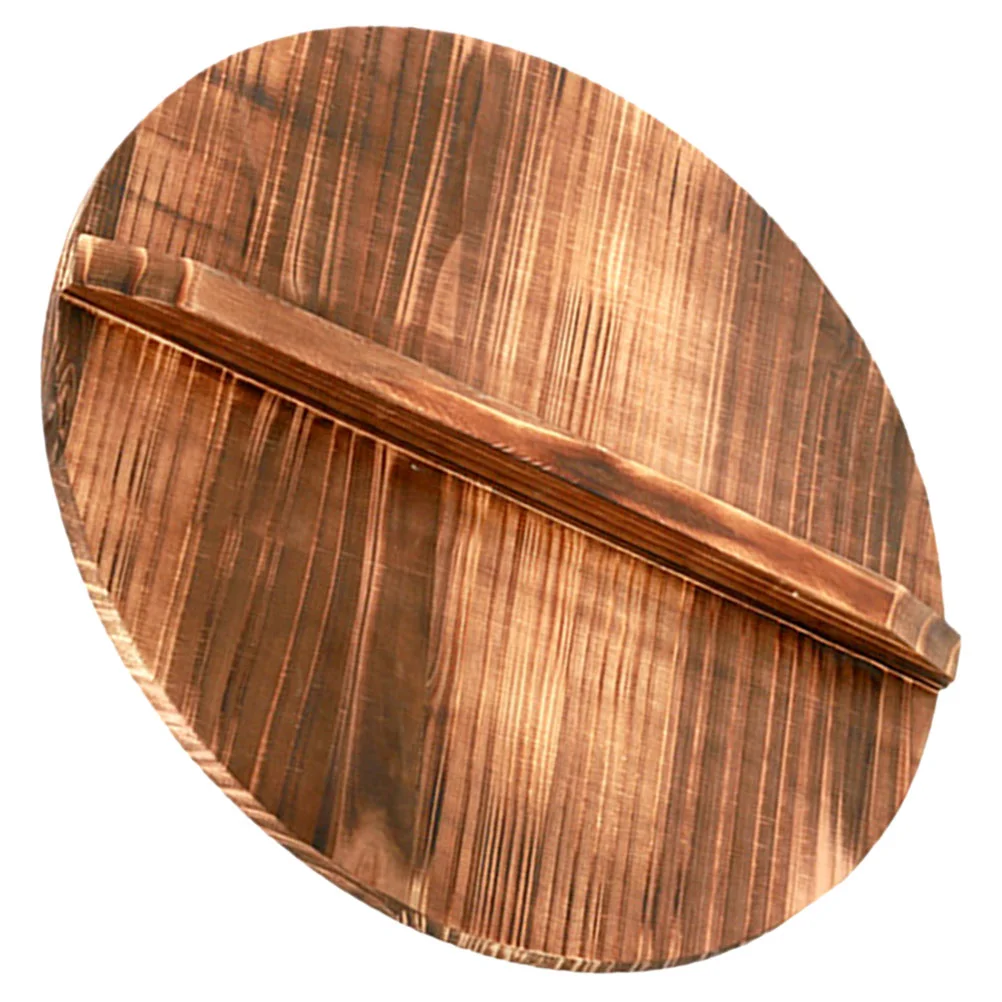 

Fir Pot Lid Round Wok Household Old-fashioned Solid Wood Large Retro Cover Cooking Tool Accessories Wooden