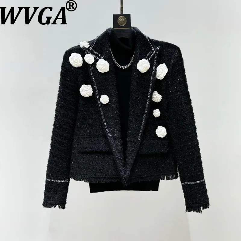 

WVGA весна осень новый мужской прилив трехмерный цветок модные короткие куртки нишевые шикарные повседневные стеганые пальто на плечах Ins W13561