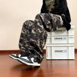 2024 Autumn Military Cargo Pants Men Multiple Pockets Camouflage Parachute Pants Y2k Baggy Pants Outdoor Hiking Workout Trousers