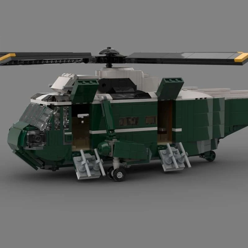 MOC-222587 새로운 DIY SH-3D "바다 왕" 헬리콥터 빌딩 블록 모델 벽돌 세트 크리 에이 티브 선물 수집품 장식 1206PCS
