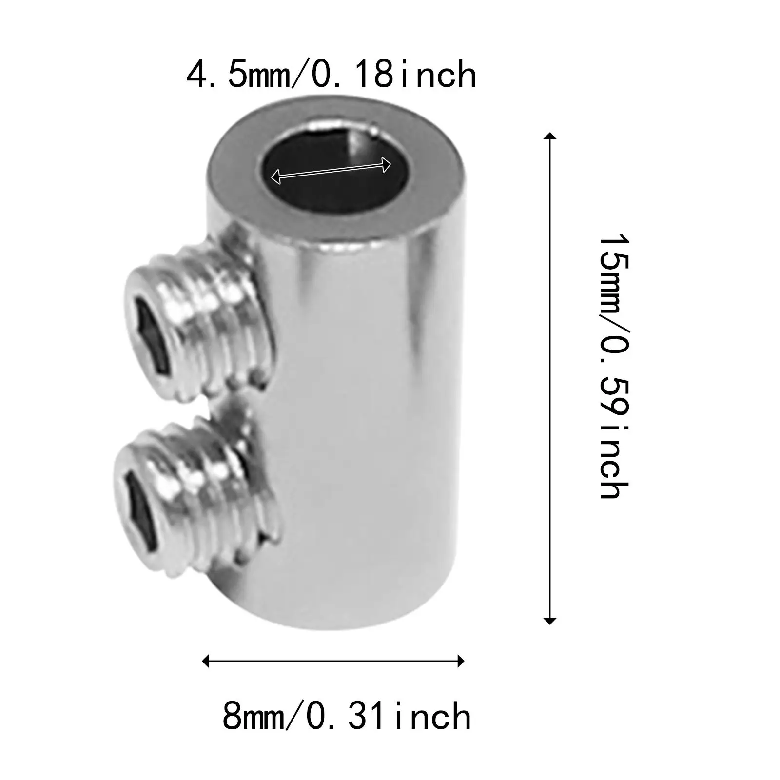 Adjustable Wire Rope Clamp 4.5mm Hole Double Clip for Curtain Photo Banner Loop Sling Rope Construction
