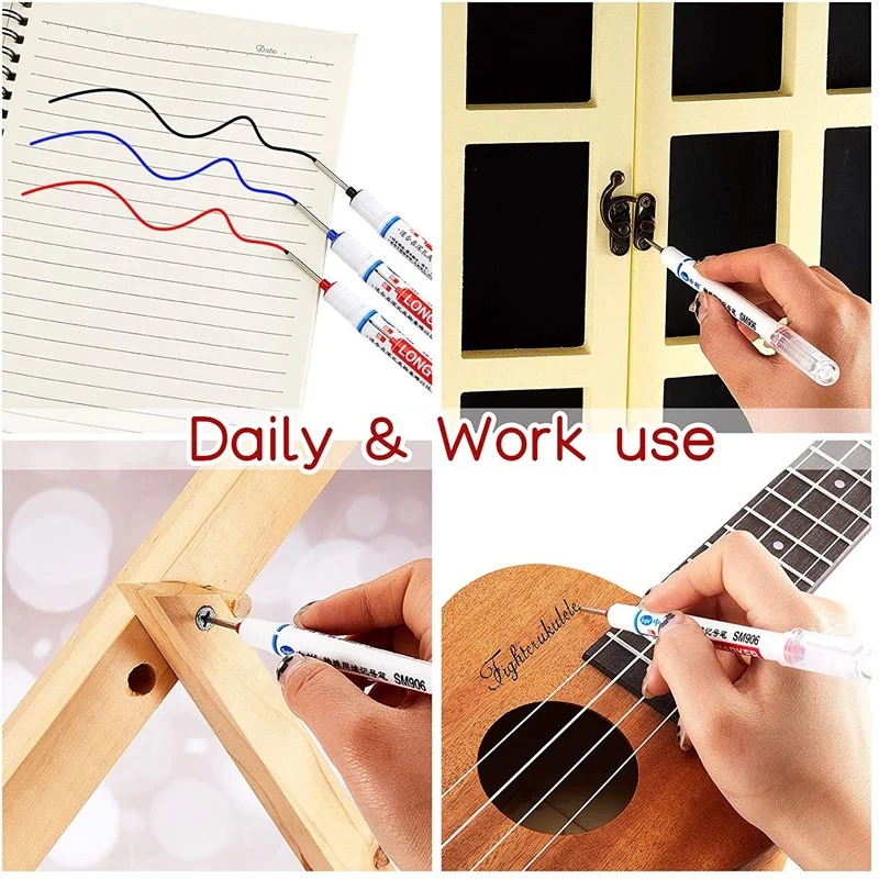 ปากกามาร์กเกอร์ติดจมูกยาว6ชิ้น, ปากกามาร์กเกอร์กันน้ำมีรูเจาะลึก