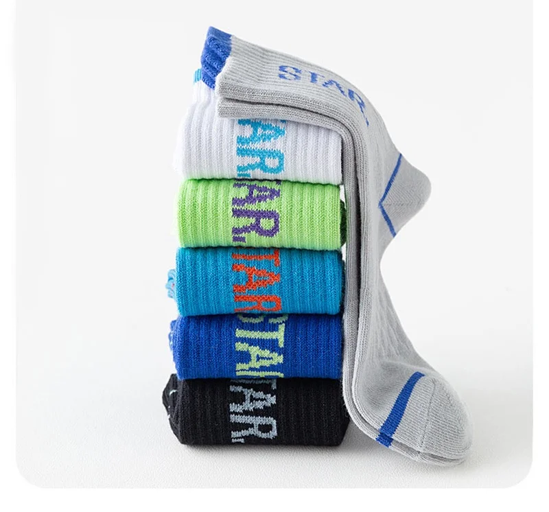 4 Paar Kindersocken Jungen Sportsocken Frühling Herbst Socken 1-14T Kinder Wadensocken – Detail 2