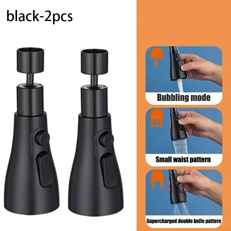 Kitchen Faucet Extender Universal 360° Rotate Pull Out Kitchen Tap Multi-mode Strong Flushing Booster Kitchen Accessories