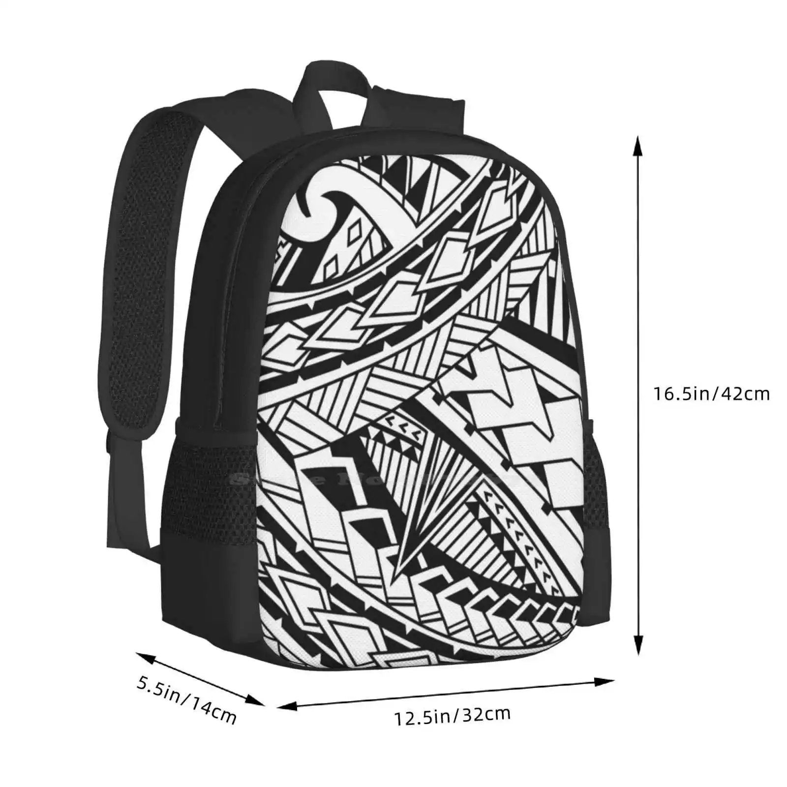 Mochilas escolares de viaje con diseño de patrón polinesiano para ordenador portátil