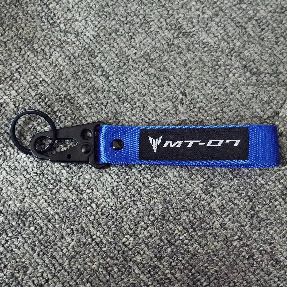 Motorcycle Double-Sided Embroidery Logo MT-07 Keychain Keyring For Yamaha MT07 MT 07 FZ07 FJ07 Key Holder Ring Chain Accessories