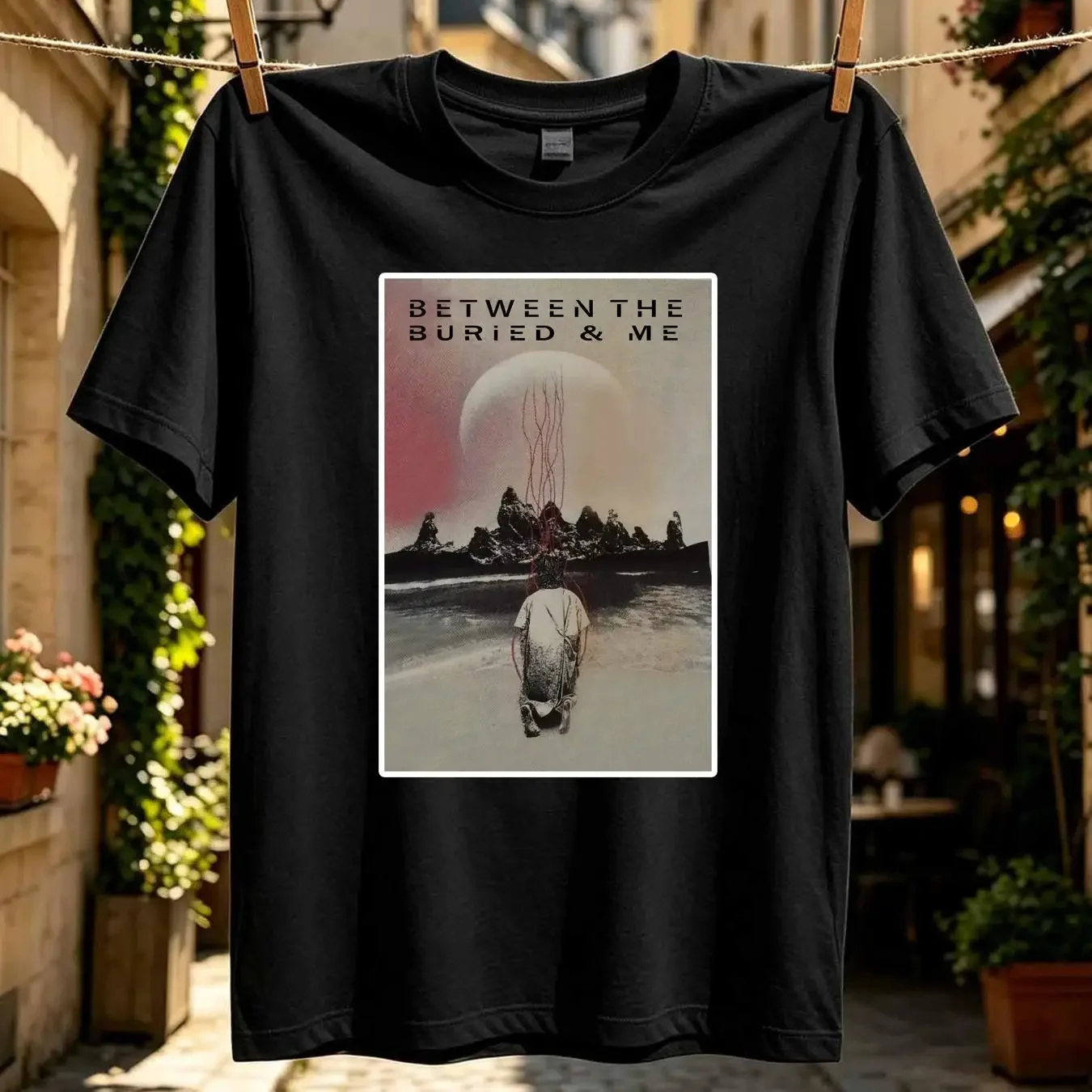 washed T Shirt Between The Buried Me ConcerT Black L Tultex vintage Washed Comfortable Breathable Stylish Slightly streetwear