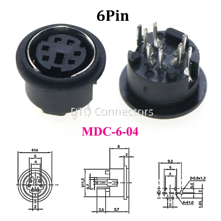 1pcs S Terminal Audio Video Din Female Socket Connector S-video PCB Mount 3/4/5/6/8/9Pin Silver Tone PS2 Circular DIN Micro Jack