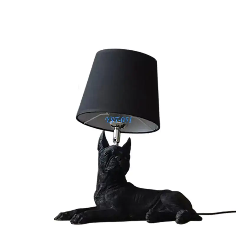 E15A Dog Table Light with Fabric Shade Lovely Bedside Lamp Dog Decoration Enduring