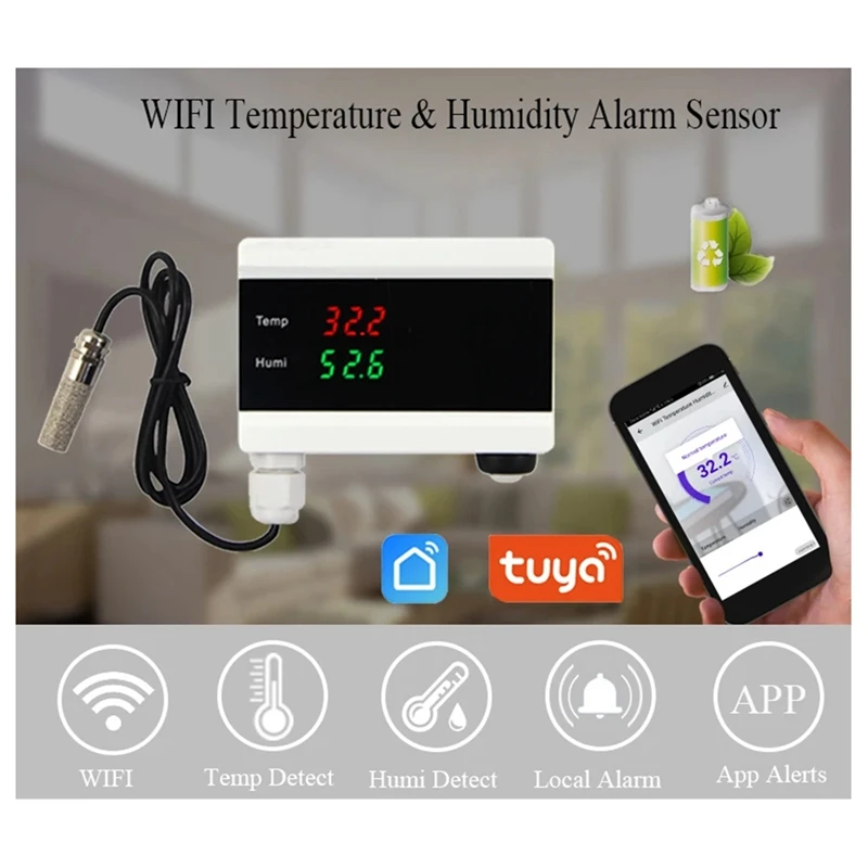 Tuya WIFI Temperature And Humidity Sensor For Smart Home With LCD Display Home Thermostat Controller