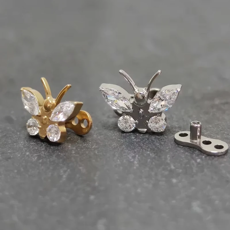 Titanium Helix Piercing Microdermal Studs, Dermal Anchor