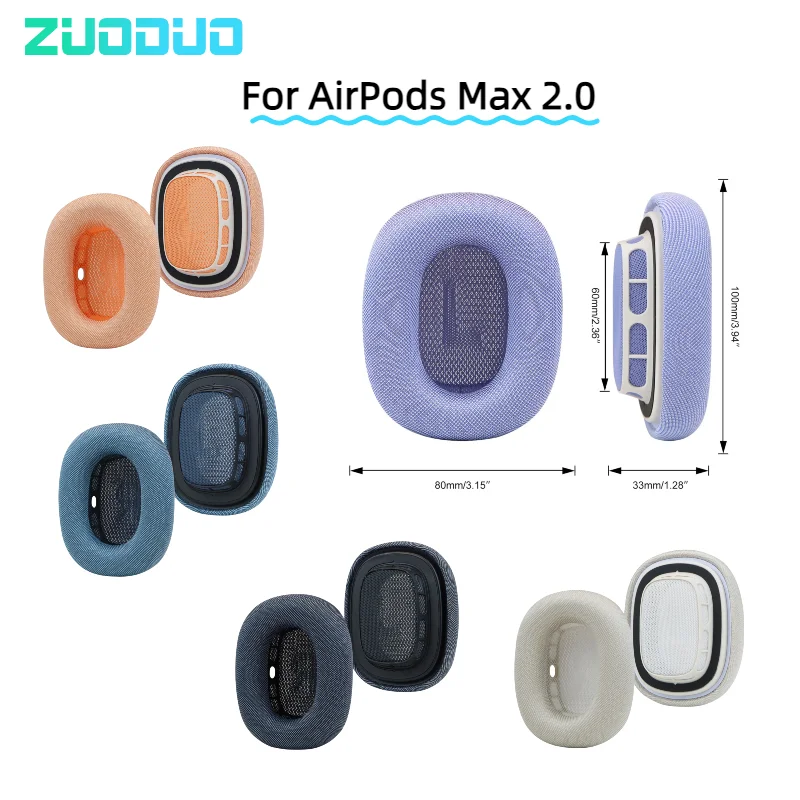 

For AirPods Max 2024 HeadphonesReplacement for Apple 2.0 Headset Protein skin memory sponge Mesh Fabric Ear Pads Earpads