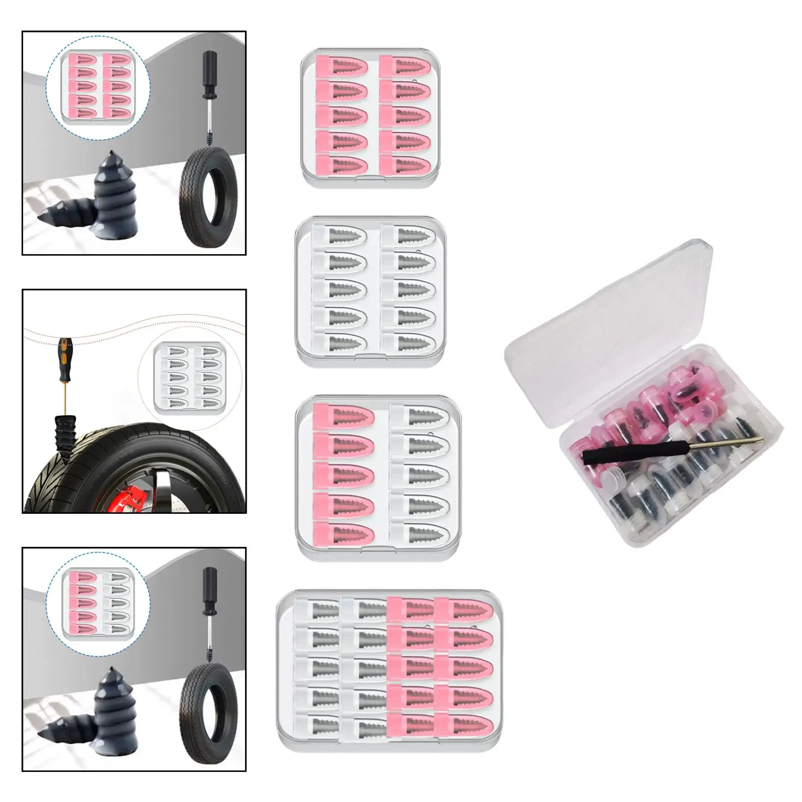 

Self Tapping Tire Repair Rubber Nail Vacuum Tyre Plug Screw Tools Flat Puncture Repair Kit for Truck Car Motorcycle Quick Fix