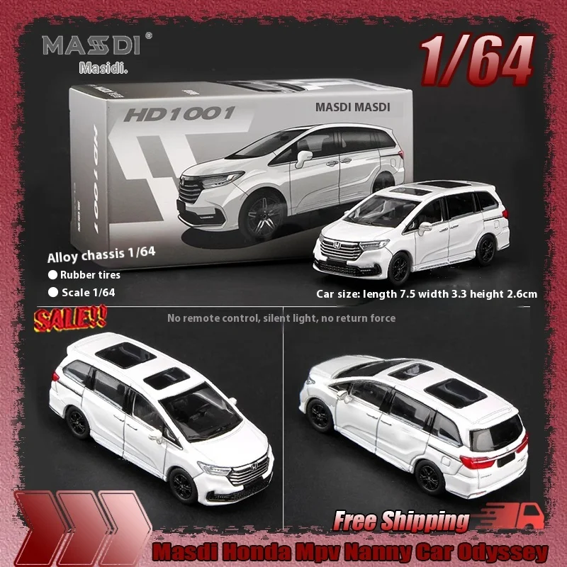 

New In Stock Masdi 1:64 Honda Mpv Nanny Car Odyssey Simulation Alloy Micro-Casting Car Model Custom Children Toy Gift Decoration
