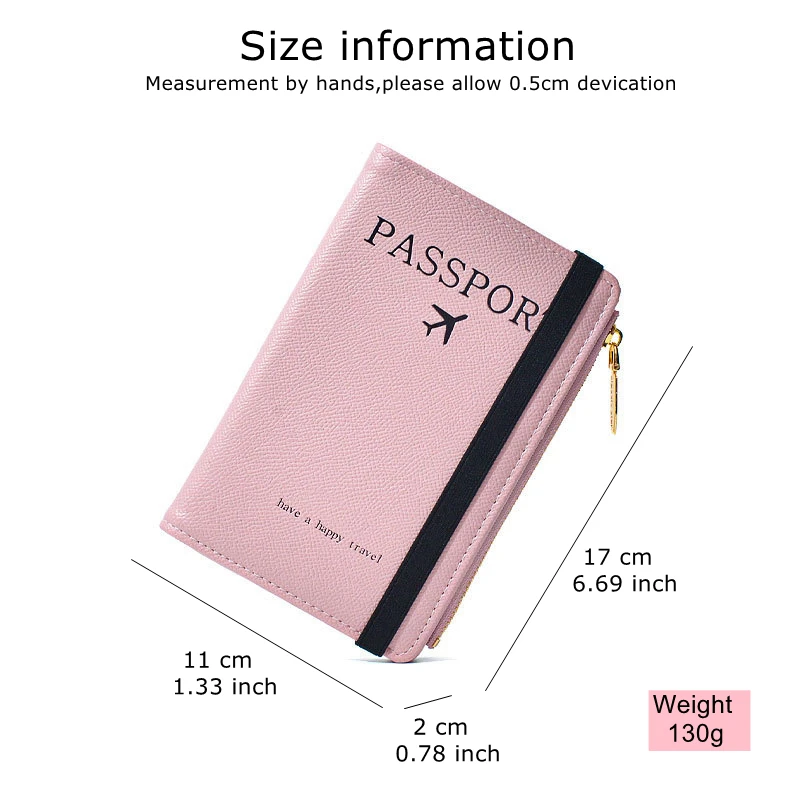 RFID Blocking Passport Wallets Zipper Waterproof Wallet  Hand holder Anti-Theft Cell Phone Purse Travel Accessories