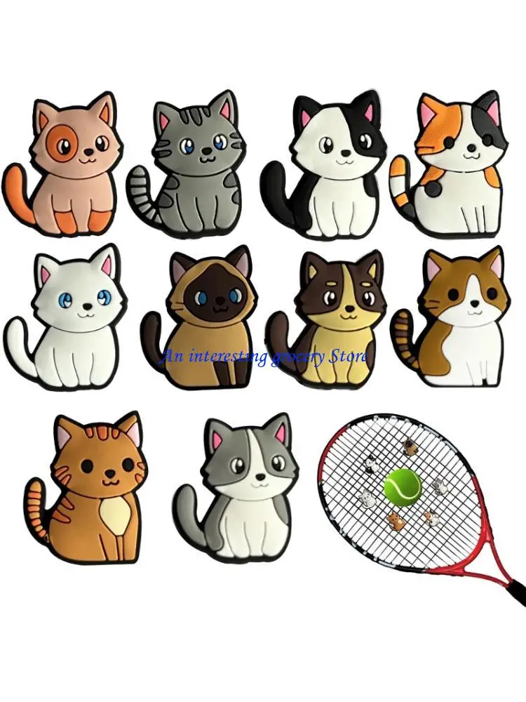 

652D 10pack Cats Tennis Dampeners Reducing Impacts for Better Wrist Comfortable Silicones Materials