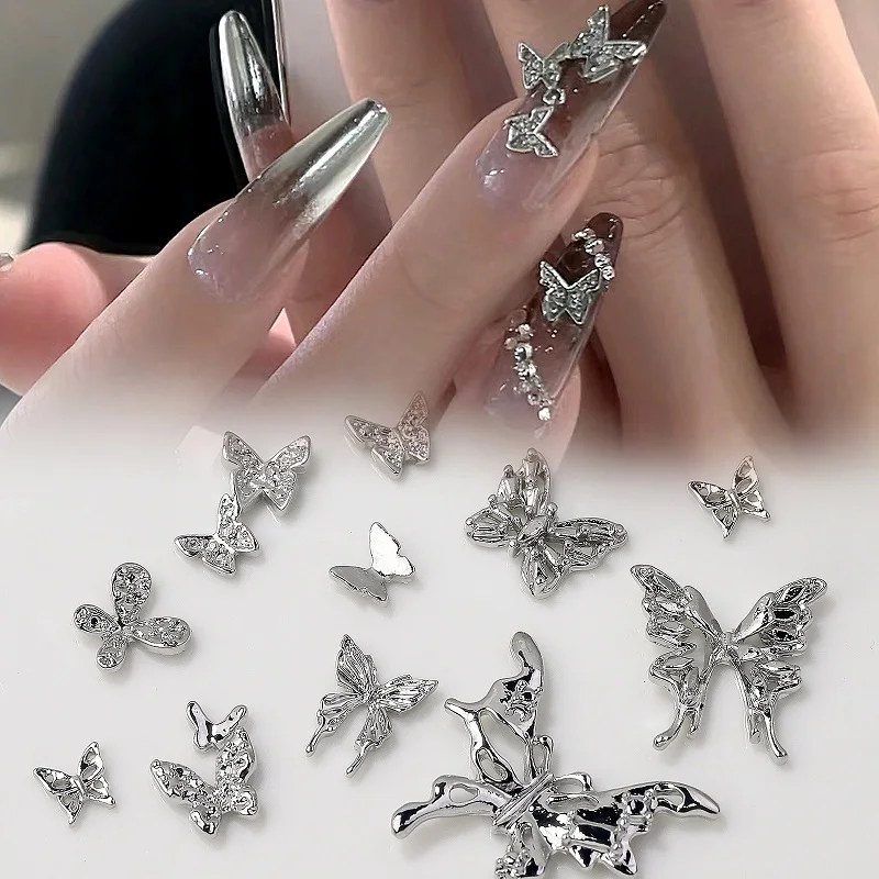 20/10PCS Butterfly Parts Ribbon Parts Ribbon Nail Charms Bow Charm Nail Figures Bows Kawaii Nail Charms Decorations for Nails