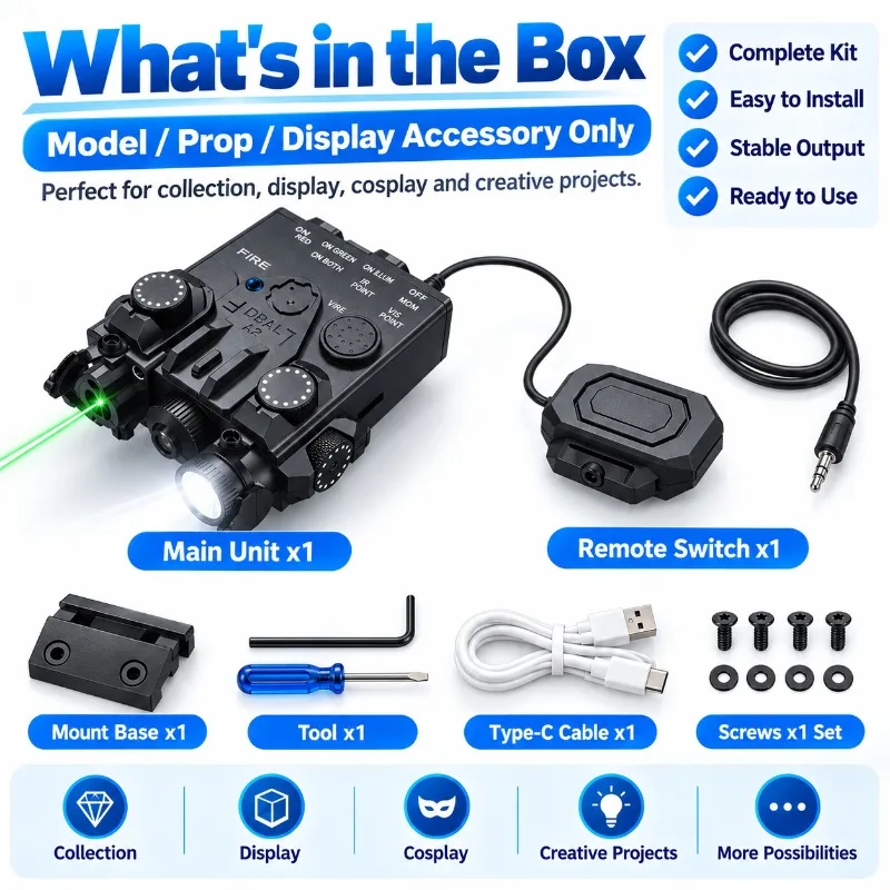 DBAL‑A2 Red Green Torch Attachment Parts Stable Light Output M300 M600 Model Hobby Collection Decor
