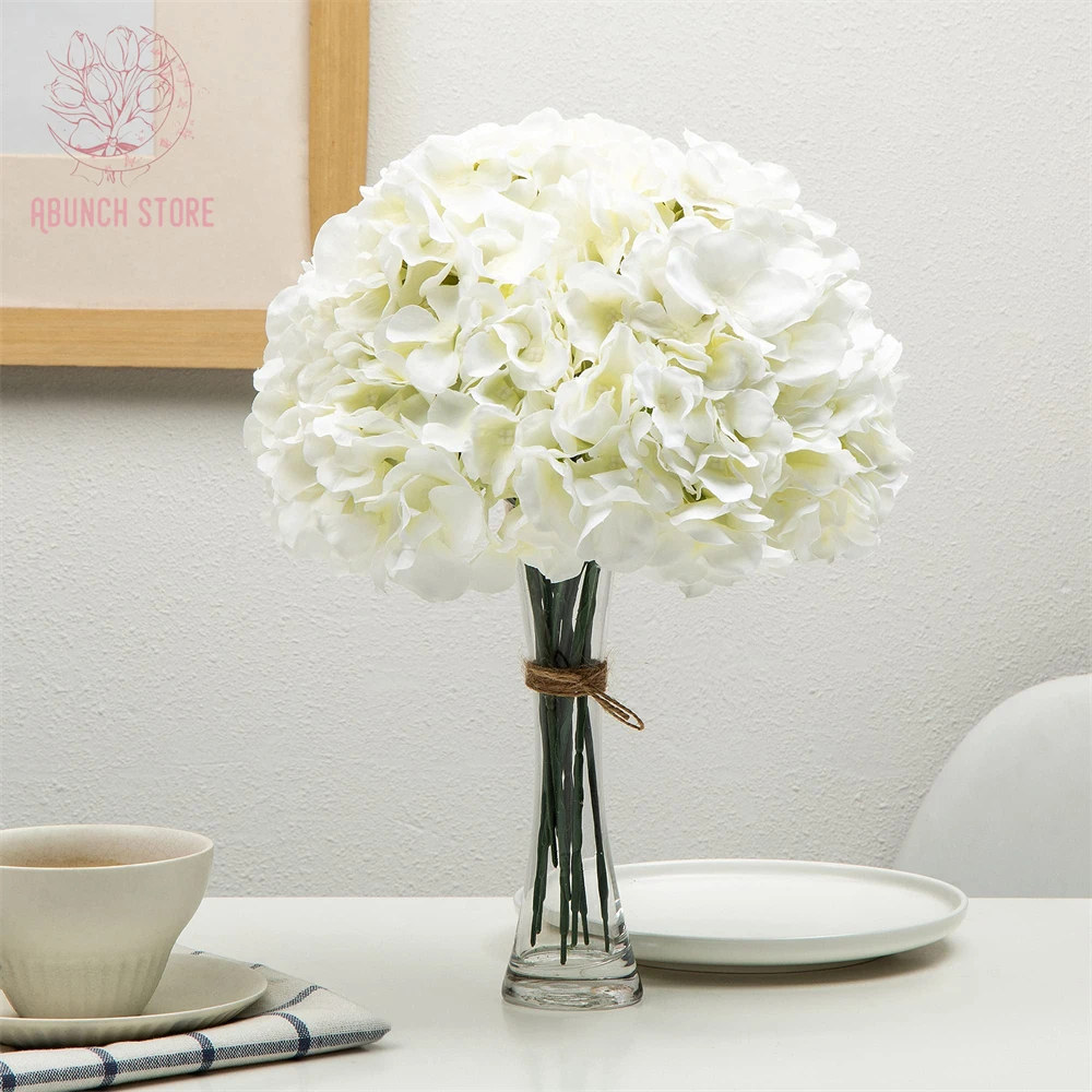 

10Pcs Artificial Hydrangea Flowers Bouquets Natural Lifelike Touch Faux Flower Wedding Birthday Bridal Party Arrangement Decor