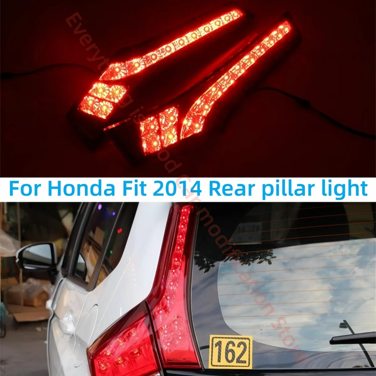For Honda Fit 2014 Rear pillar light Tail lights assembly Modding Brakes Driving light 3 generation Fit Rear bumper pillar light