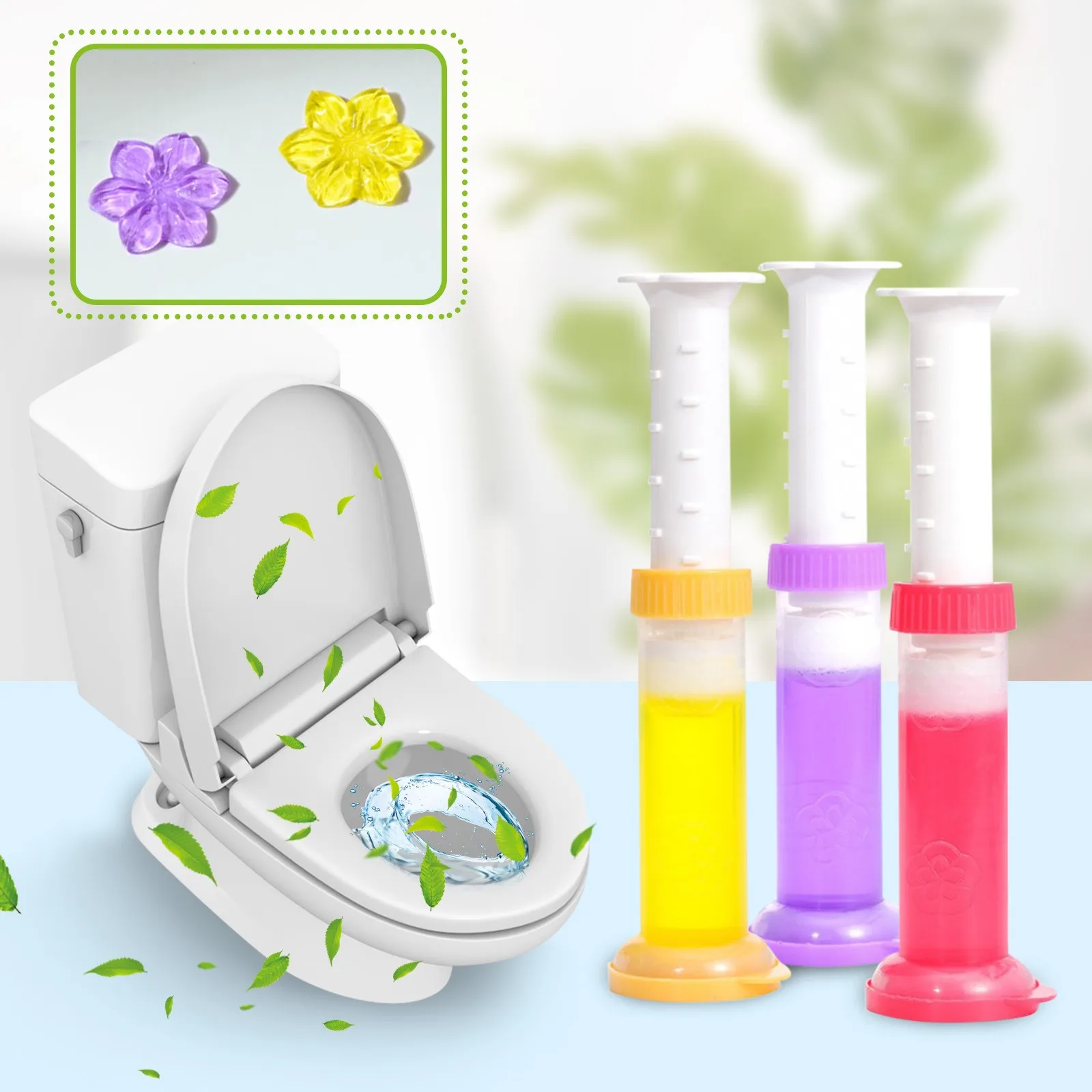 Flower Toilet Cleaner Gel Syringe Aromatic Drain Toilet Cleaning Products Air Freshener Remove Odors Home Bathroom Tools