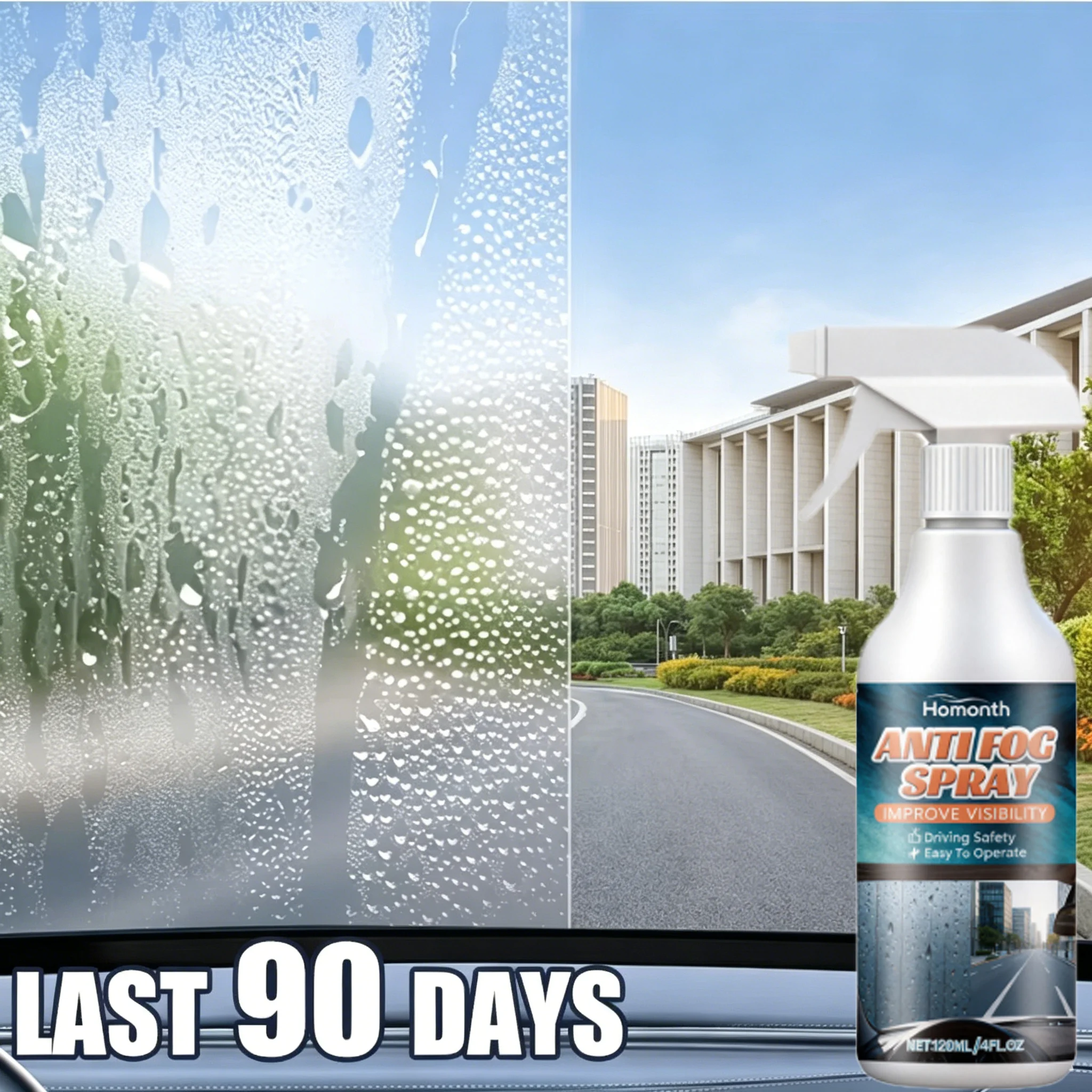 Car Glass Anti-Rain Spray Auto Water repellent Coating Agent Waterproof Rainproof Anti-fog Glass Cleaner Auto Windshield Clear