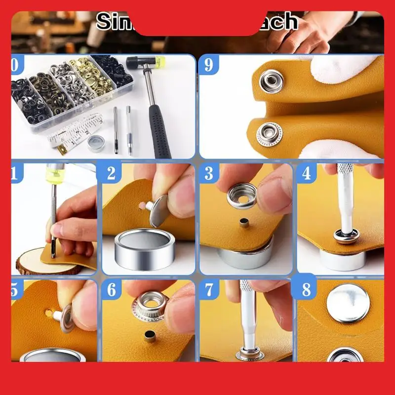 Stainless Steel Snaps, Heavy Duty Snap Fastener Tool, Canvas Snap Kit 5/8 Inche Snap Fastener Kit,Snap Button Kit