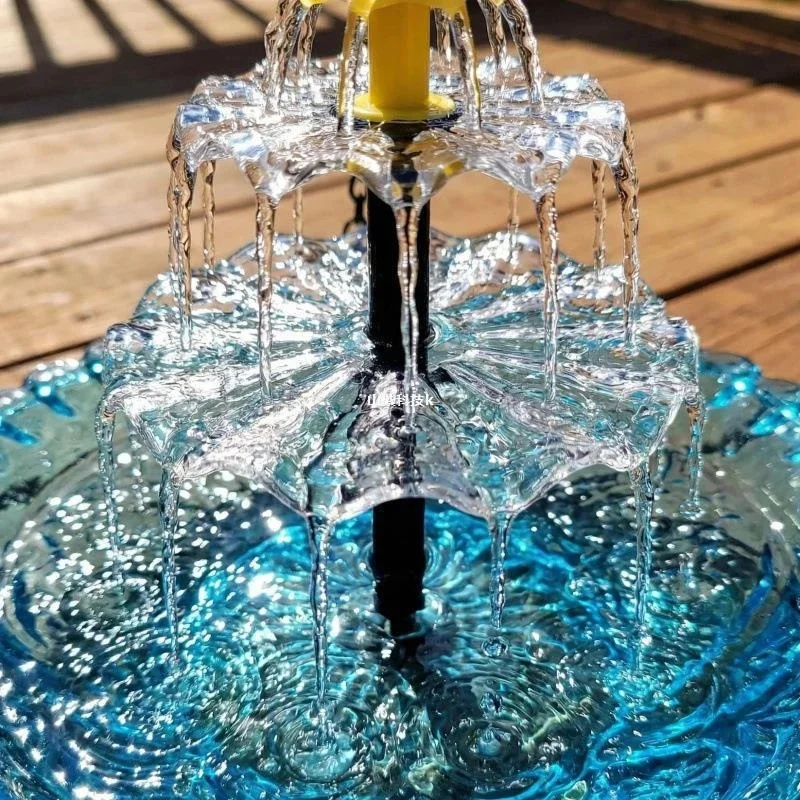 New Solar Powered Three Tier Hanging Bird Bath Fountain Outdoor Garden Patio Lawn Decor Water Cascade Bird Feeder Weatherproof