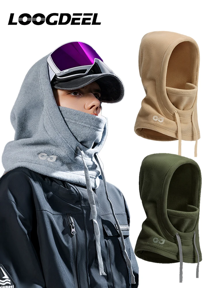 AliExpress NONE LOOGDEEL Full Face Head Coverings Snowboard Hooded Scarfs Winter Sports Warm Cycling Headgear Winter Thermal Fleece Ski Mask