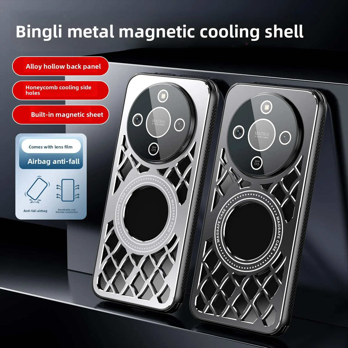 

For Huawei Honor Magic 8 Lite Case Hard alloy heat dissipation magnetic Protective back cover Case for Magic8 Lite Phone Shell