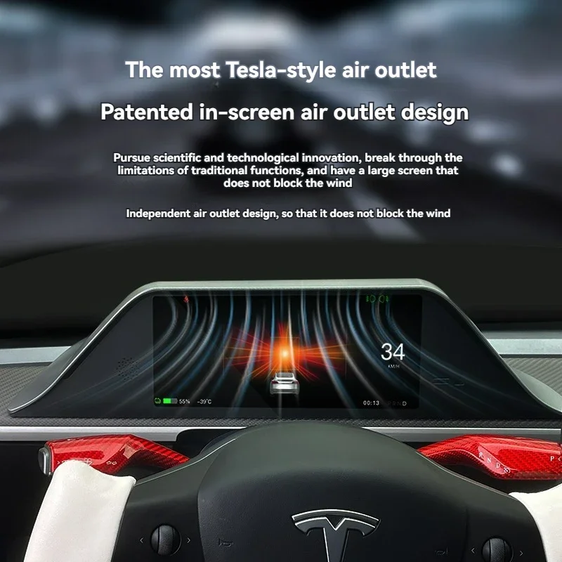 8.9" Head-Up Display Instrument Cluster Dashboard Display Touchscreen for Model 3 Y