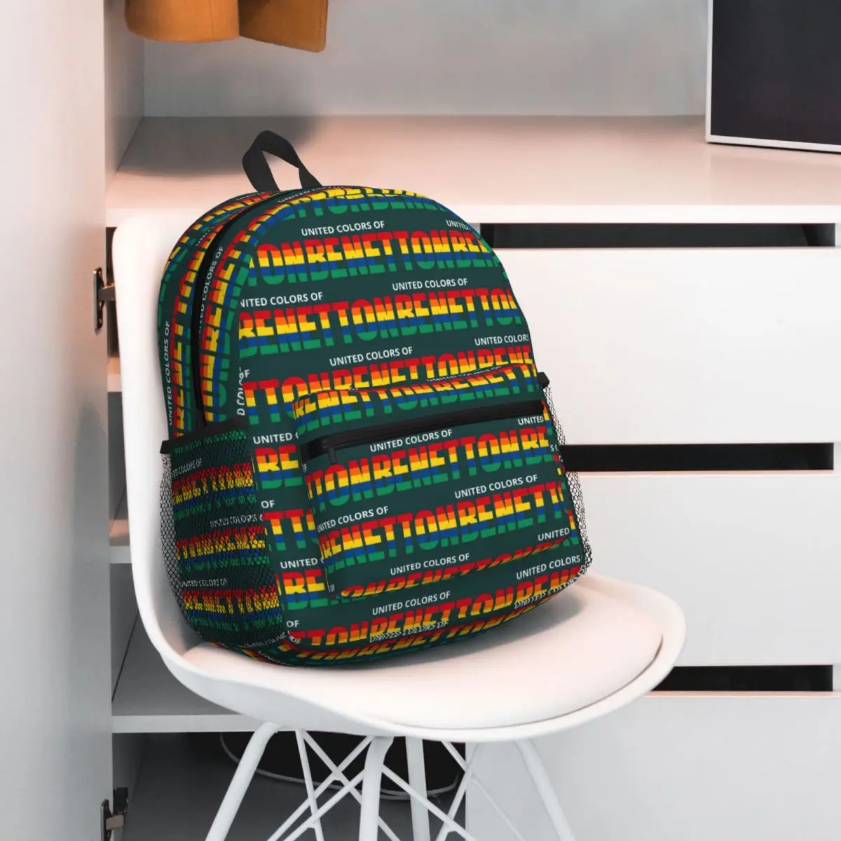 United Colors Of Benetton 9 Backpack Daypack Large Capacity Boys Girls BookBag School Bag Shoulder Bags for Men Women