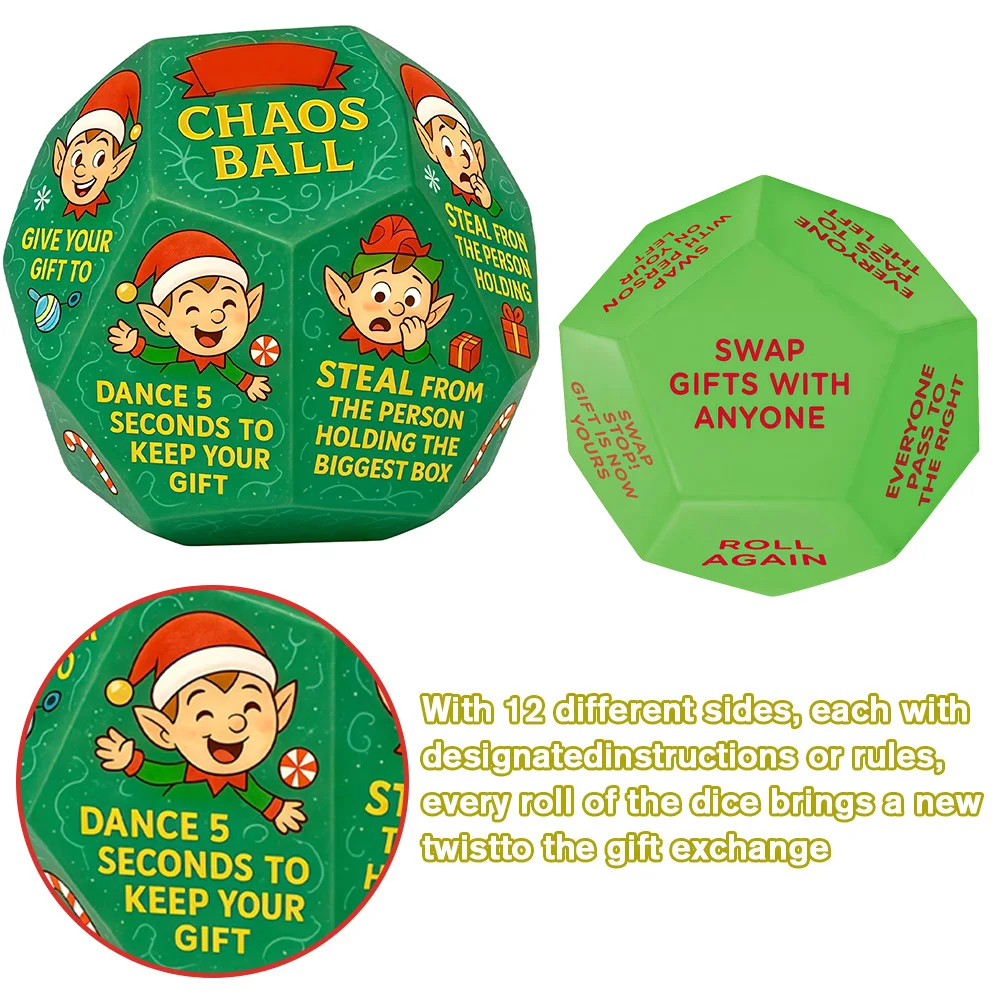 

Santa Swap Christmas Gift Exchange Dice Fun Party Game for Kids and Adults Holiday Family Gift Christmas Decorations