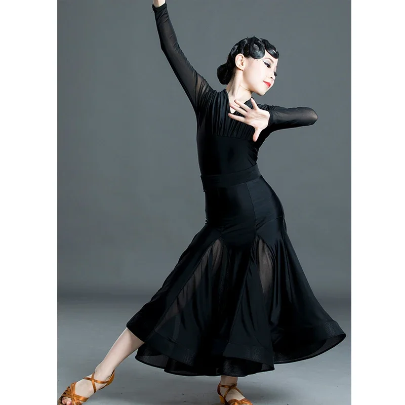 2024 New Ballroom Dance Dress For Girls Practice Clothes New Waltz Latin National Standard  Dance Clothes Modern Dance Dress