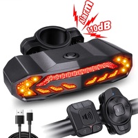 Extractme Bicycle Rear Light Alarm Waterproof Rechargeable Scooter Bike Turn Signal Warning Lamp Auto Brake Light