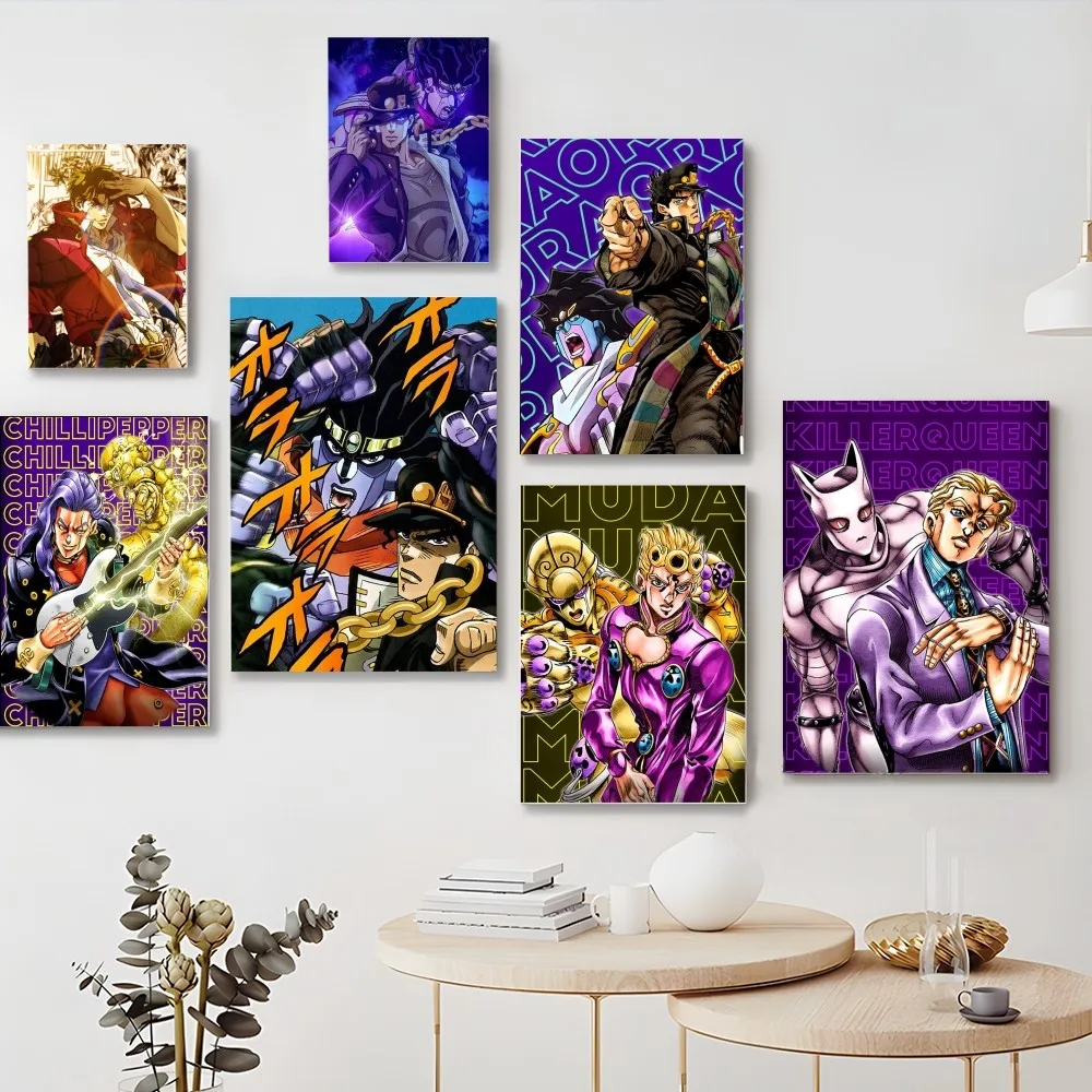 JOJO Anime dziwna przygoda JoJo Anime plakaty przyklejony wodoodporny papier naklejka kawiarnia Bar Kawaii wystrój pokoju