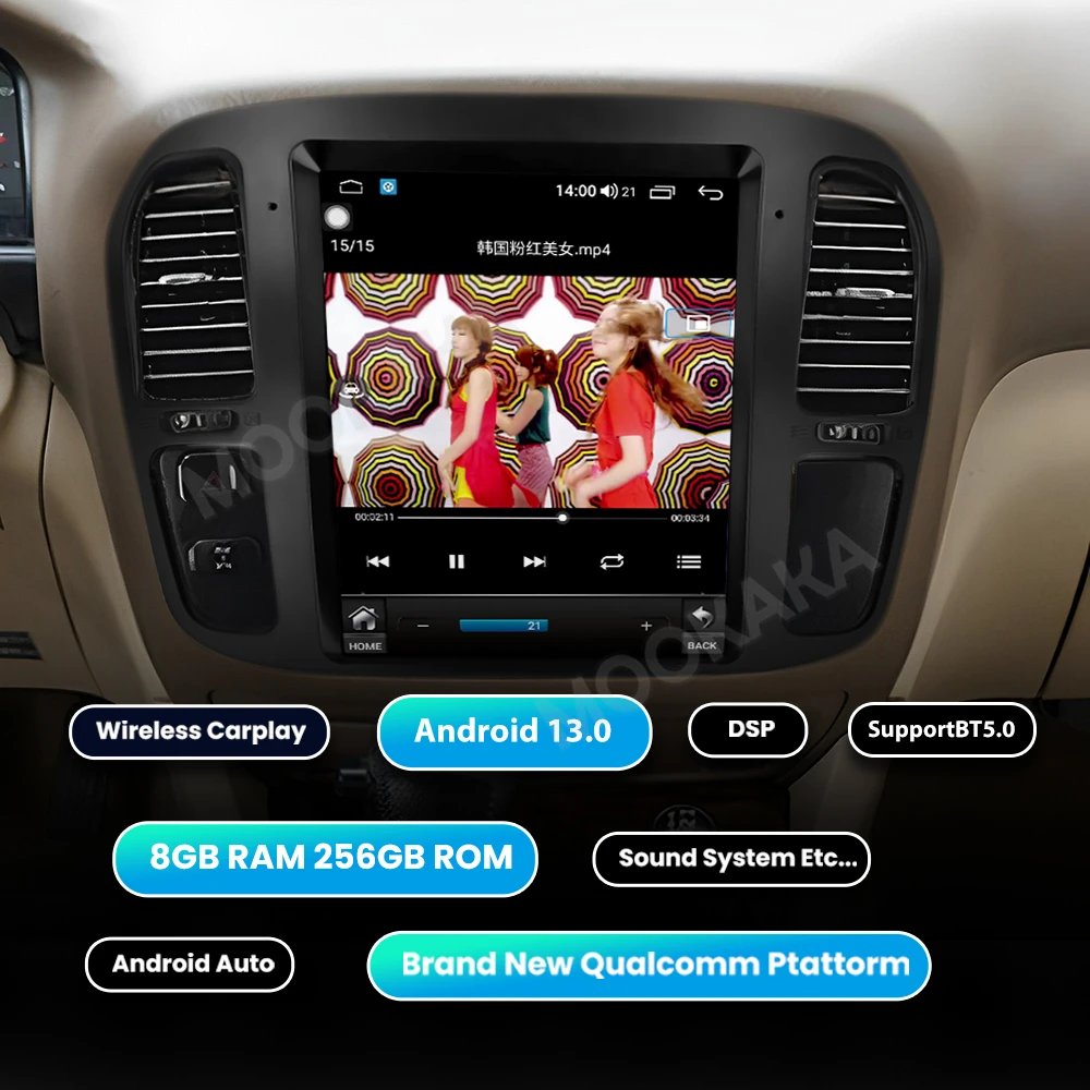 12,1-дюймовый Android-радио для Toyota Land Cruiser 100 LC100 Lexus LX470 1992-2002, автомобильный плеер Carplay, мультимедийный навигационный экран, GPS