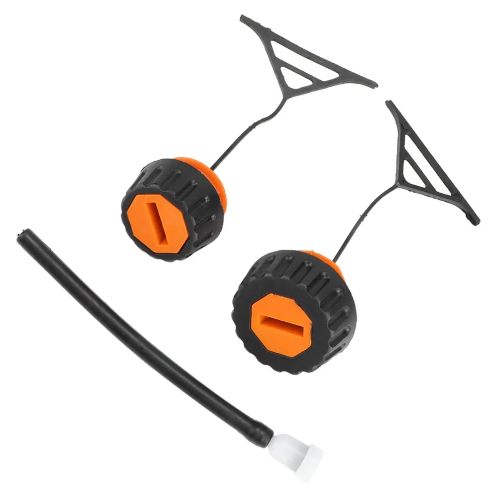 Plastic Gas Fuel Cap Black and Orange Tether Cord Cap Kit for STIHL 020 021 023 024 025 026 028 034 038 1 x Gas Fuel Cap