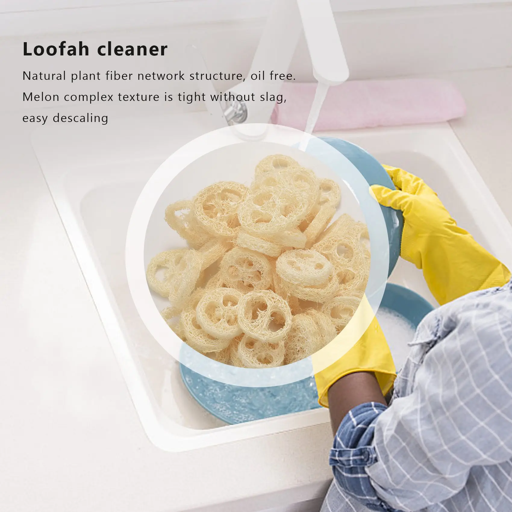 ABQR 4-6Cm Wide 50Pcs/Lot Natural Loofah Diy Customize Soap Tools,Cleaner,Sponge Scrubber, Soap Holder