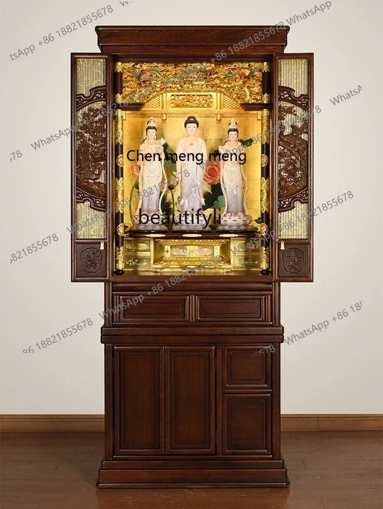 

D178 Y Altar Buddha Cabinet God of Wealth Buddha Cabinet Shrine Buddha Home Living Room Solid Wood Clothes Closet