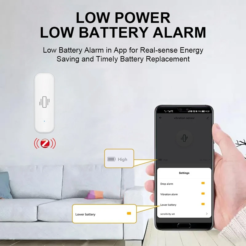 Smart czujnik wibracji tuja Zigbee Tuya czujnik monitora kontrola aplikacji ochronny zabezpieczający Alarm czujnik ruchu Zigbee