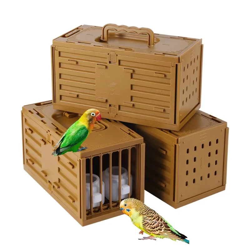 Durable Plastic Bird Transportation Cage Stackable Handheld Small Bird Box Pigeon Parrot Thrush Portable Outdoor Travel Carrier