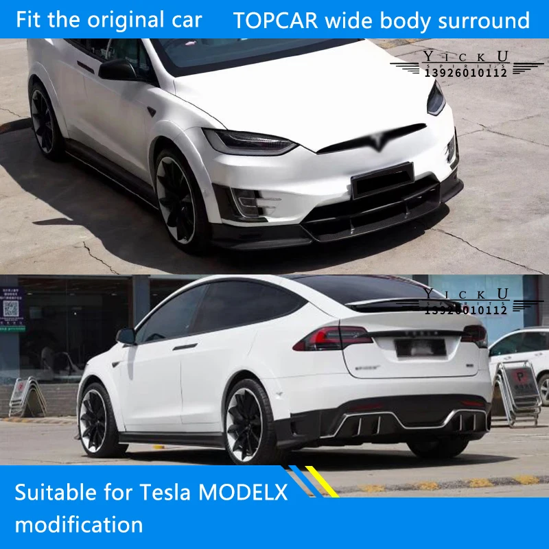 Auto accessories for MODEL X modified topca wide body surround front lip rear lip side skirt wheel eyebrow tail body kit