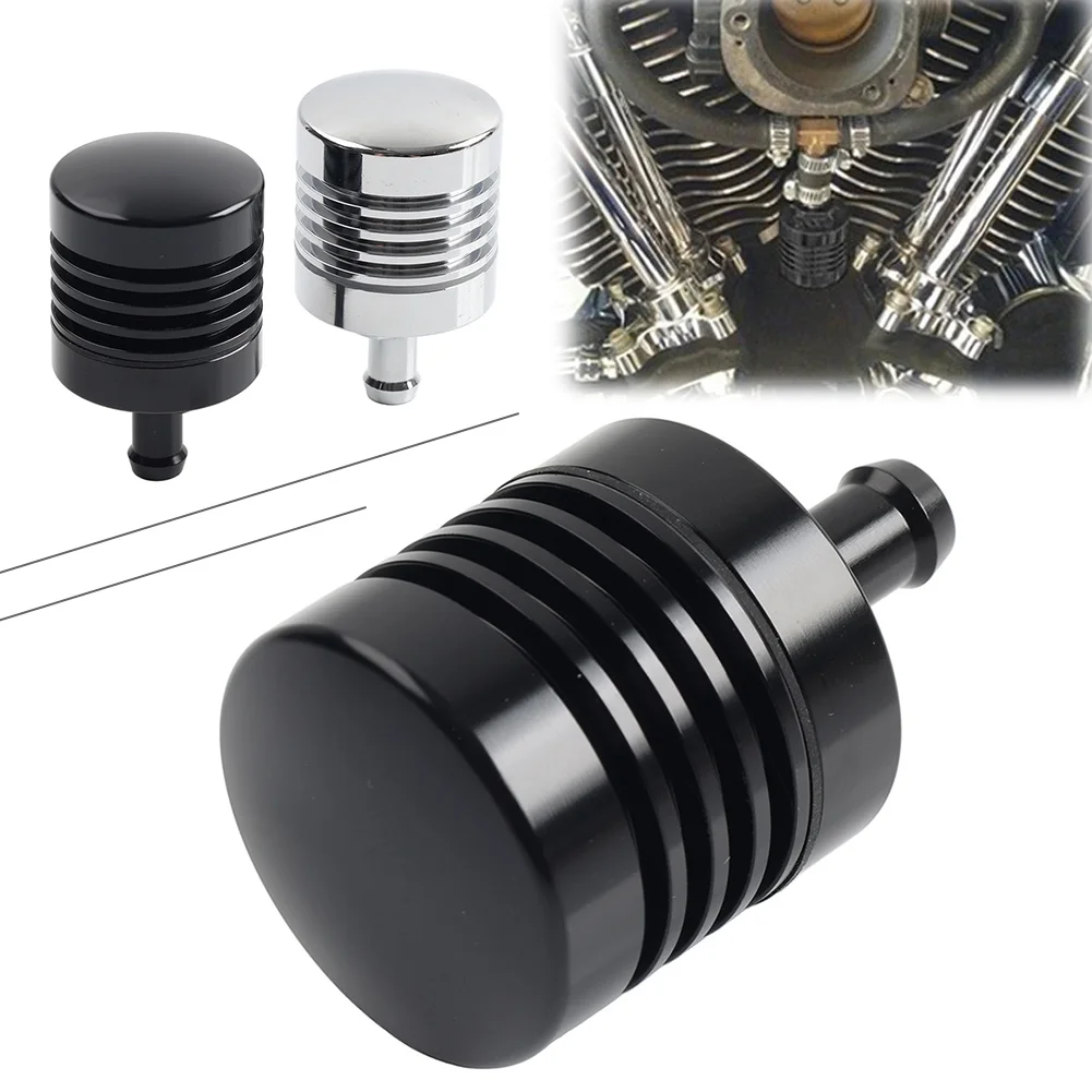 Vented Engine Motor Breather Canister Crankcase Head Gearbox Oil Breather Oil Collector 40-0457 For Harley Custom application