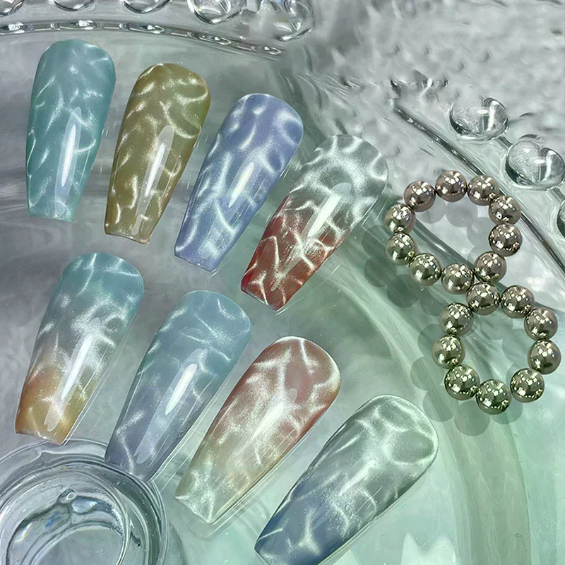 /ACR/Art Round Magnet Beads Ice Flower Cat's Eye Strong Magnet Nail Art 10pcs Nail