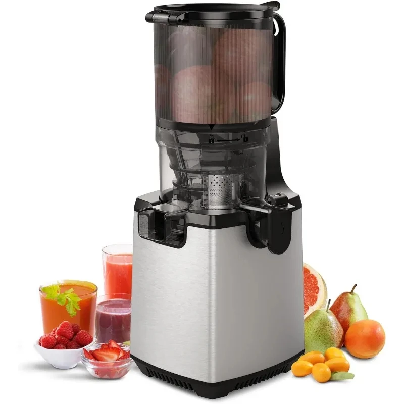 Slow Masticating Juicers with Large Feed Chute Fit Whole Fruits Vegetable Easy Clean Self Feeding Juice Extractor