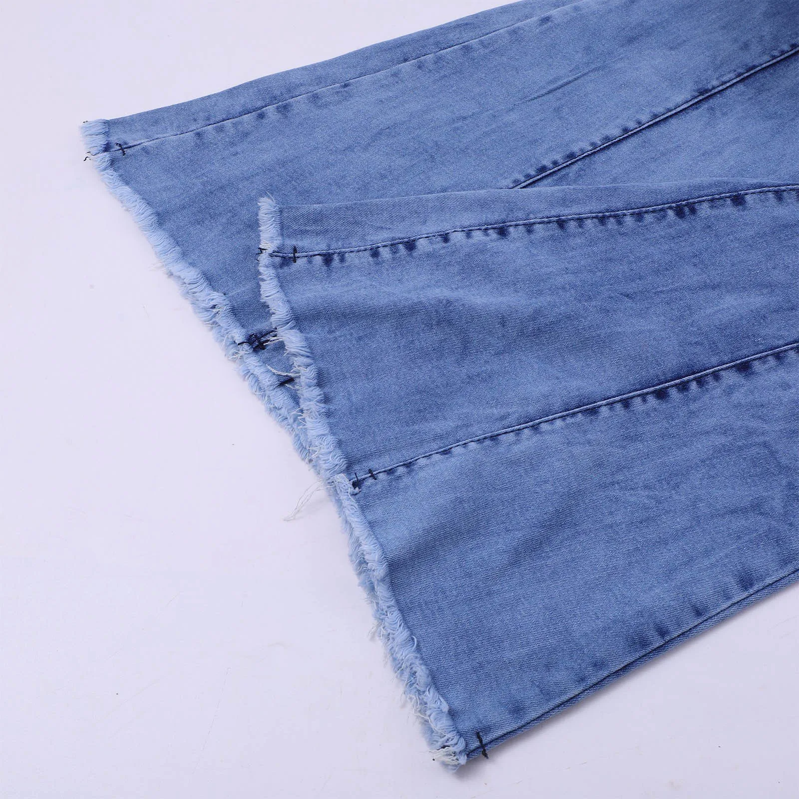 الطابق طول مضيئة السراويل النساء Bootcut ممزق عالية الخصر بسط واسعة الساق الجينز المتوترة ضيق موضة عادية سراويل جينز